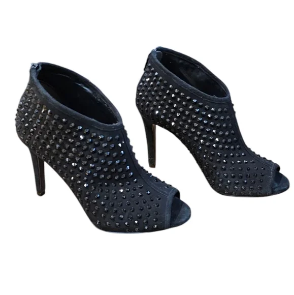 MICHAEL Michael Kors - Dani Open Peep Toe Crystal Bootie 4" High Heel Spiked - Picture 2 of 11